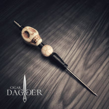 Load image into Gallery viewer, black tie tony cigar poker with skull and black wooden elements