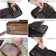 Load image into Gallery viewer, The Brown Flint Italian Leather Cigar Travel Case