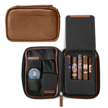 Load image into Gallery viewer, The Brown Flint Italian Leather Cigar Travel Case