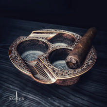 Load image into Gallery viewer, Vintage Style 3 Finger Small Ashtray in Antique Copper, brass or Gunmetal