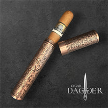 Load image into Gallery viewer, Ornate Metal Single Cigar Tube - Floral Scroll Edition - 5 Colors
