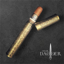Load image into Gallery viewer, Ornate Metal Single Cigar Tube - Floral Scroll Edition - 5 Colors