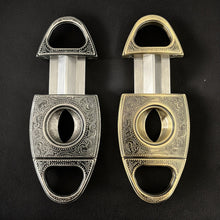 Load image into Gallery viewer, Retro V-Cut Cigar Cutter in Silver or Brass