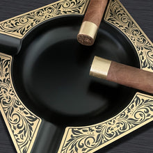 Load image into Gallery viewer, Noir Gold Classic – 4 Finger Rest Slim Profile Cigar Ashtray