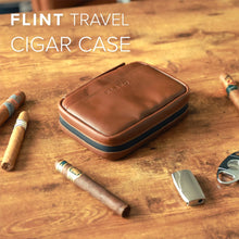 Load image into Gallery viewer, The Brown Flint Italian Leather Cigar Travel Case