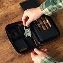 Load image into Gallery viewer, The Brown Flint Italian Leather Cigar Travel Case