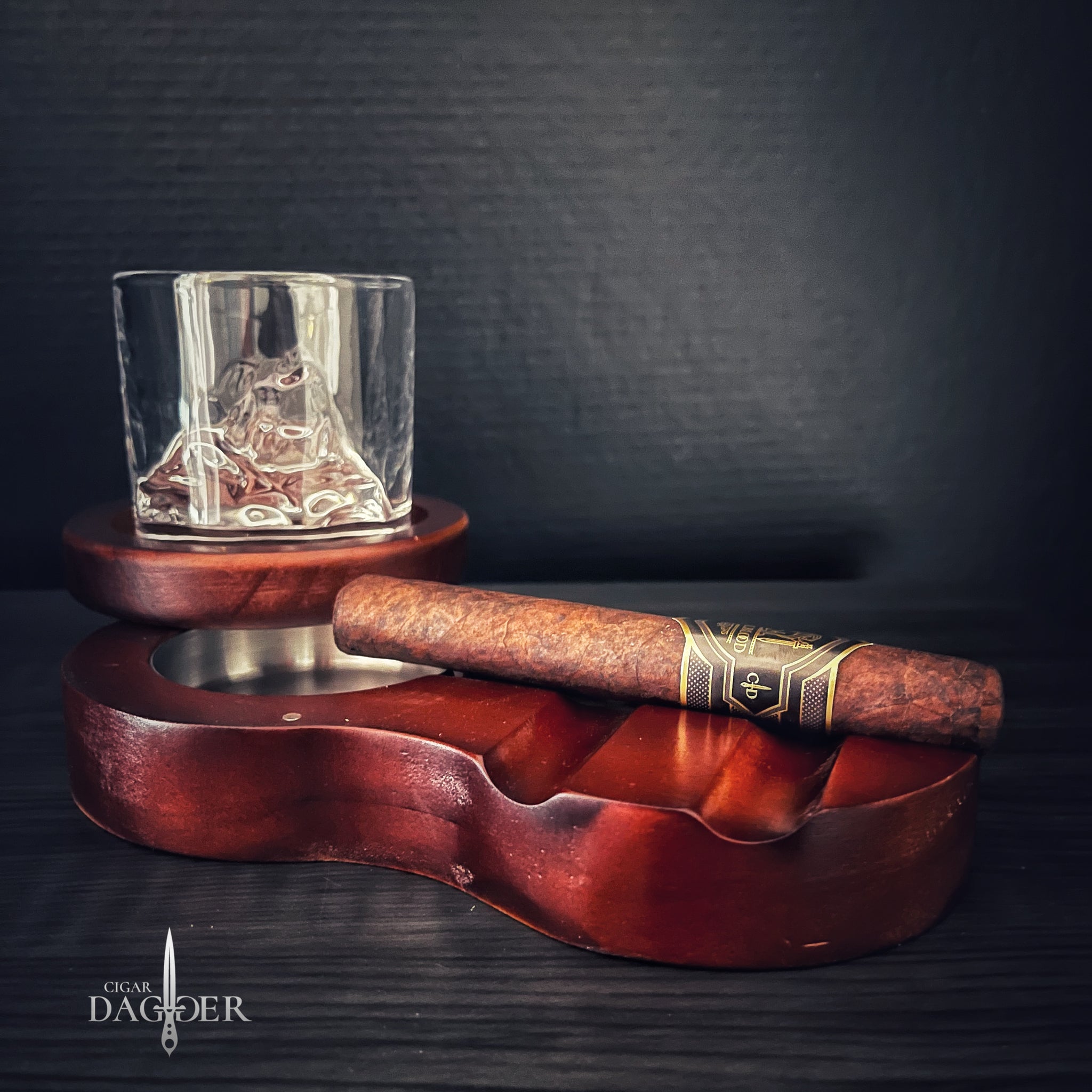 The Whiskey and Cigar Tray - Ashtray, Rest and Coaster – Cigar Dagger