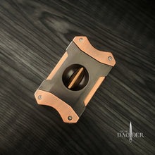 Load image into Gallery viewer, Industrial V-Cut Cigar Cutter – Matte Copper &amp; Black