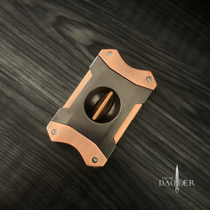 Industrial V-Cut Cigar Cutter – Matte Copper & Black