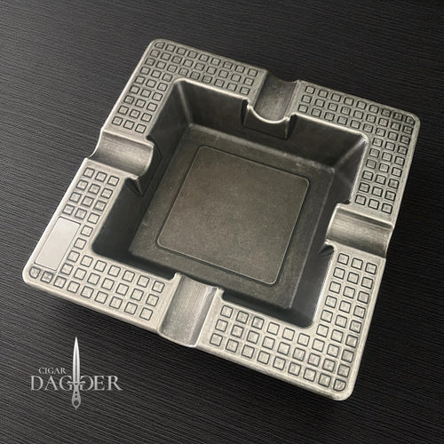 Legacy Grid Cigar Ashtray - Antique Silver