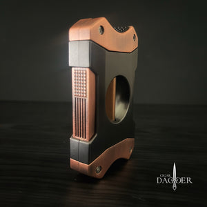 Industrial V-Cut Cigar Cutter – Matte Copper & Black