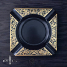 Load image into Gallery viewer, Noir Gold Classic – 4 Finger Rest Slim Profile Cigar Ashtray