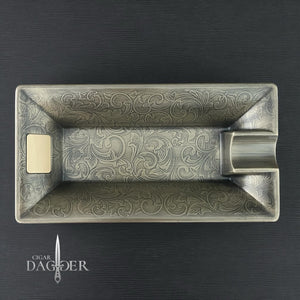 Ornate Vintage Ashtray and Rest – Floral Scroll Edition