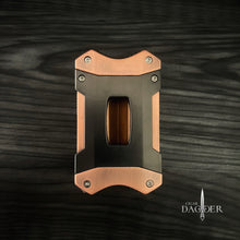 Load image into Gallery viewer, Industrial V-Cut Cigar Cutter – Matte Copper &amp; Black