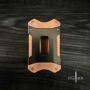 Industrial V-Cut Cigar Cutter – Matte Copper & Black