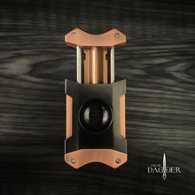 Load image into Gallery viewer, Industrial V-Cut Cigar Cutter – Matte Copper &amp; Black