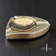 Load image into Gallery viewer, The Shield Antique Gold 3 Finger Cigar Ashtray