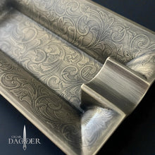 Load image into Gallery viewer, Ornate Vintage Ashtray and Rest – Floral Scroll Edition