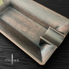 Load image into Gallery viewer, Ornate Vintage Ashtray and Rest – Floral Scroll Edition