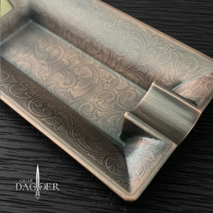 Ornate Vintage Ashtray and Rest – Floral Scroll Edition