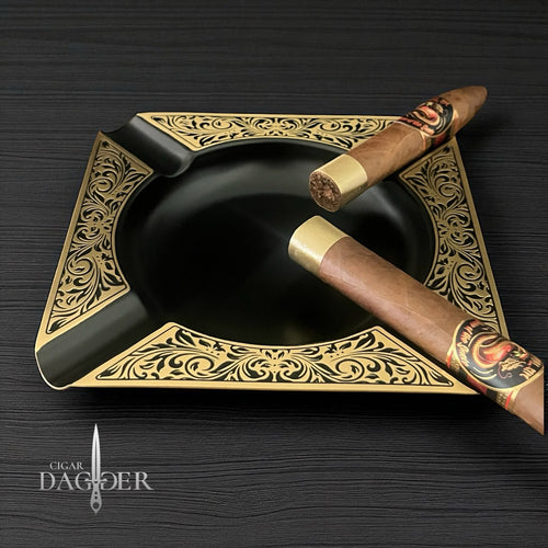 Noir Gold Classic – 4 Finger Rest Slim Profile Cigar Ashtray