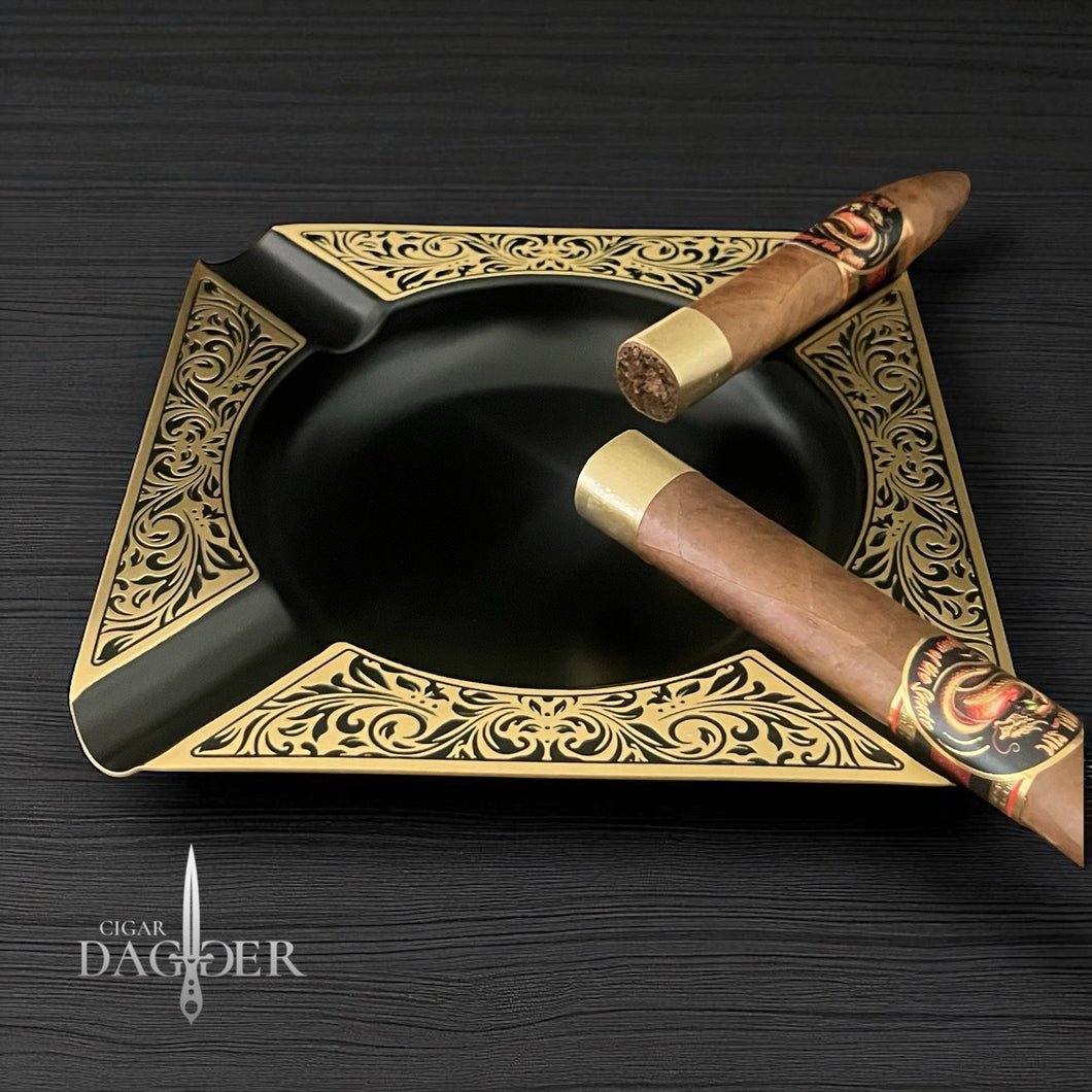 Noir Gold Classic – 4 Finger Rest Slim Profile Cigar Ashtray