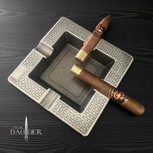 Legacy Grid Cigar Ashtray - Antique Silver