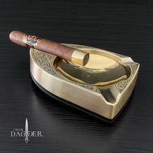 Load image into Gallery viewer, The Shield Antique Gold 3 Finger Cigar Ashtray
