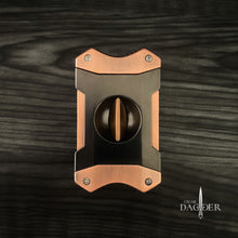 Load image into Gallery viewer, Industrial V-Cut Cigar Cutter – Matte Copper &amp; Black