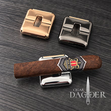 Load image into Gallery viewer, Cigar Dagger Square V-Cut Cigar Cutter &amp; Cigar Rest