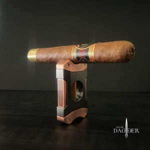 Industrial V-Cut Cigar Cutter – Matte Copper & Black