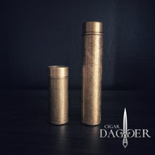 Load image into Gallery viewer, Antique Brass Travel Cigar Tube
