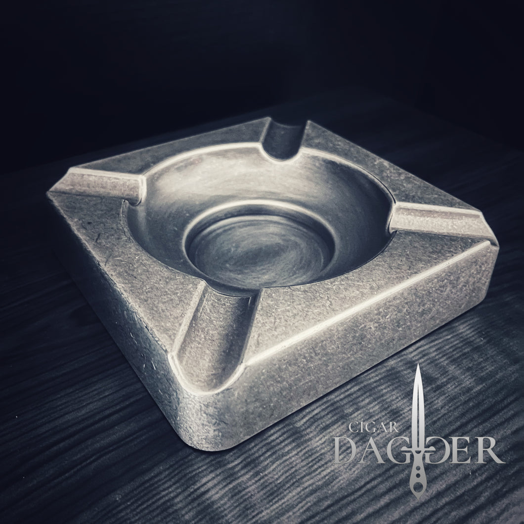 The Distressed Silver Cigar Ashtray and Rest