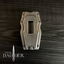 Load image into Gallery viewer, SteamPunk Cigar Cutter V Cut with Detachable Punch (Brushed Silver)