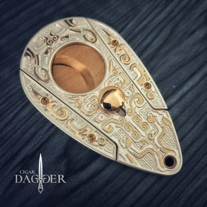 Luxury Cigar Cutter - White & Gold