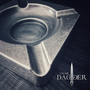 The Distressed Silver Cigar Ashtray and Rest