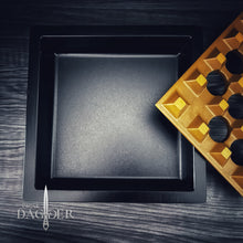 Load image into Gallery viewer, The Industrial Grid Cigar Ashtray in Gold On Black