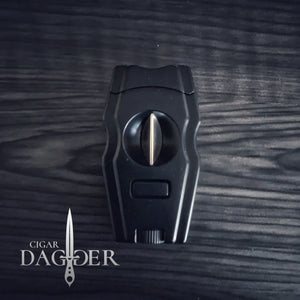 SteamPunk Cigar Cutter V Cut with Detachable Punch (black)