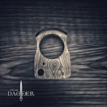 Load image into Gallery viewer, Damascus Steel EDC Tool with Dagger Slot Stand