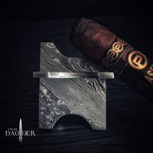Load image into Gallery viewer, Cigar Dagger Damascus Steel Cigar Stand