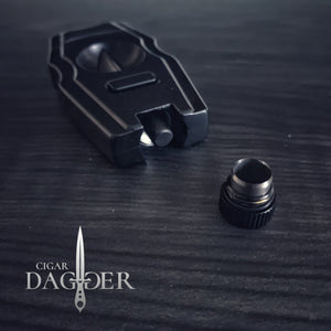 SteamPunk Cigar Cutter V Cut with Detachable Punch (black)