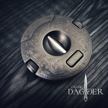 Load image into Gallery viewer, Antique Gunmetal Orbit V Cigar Cutter with Detachable Punch Cutters